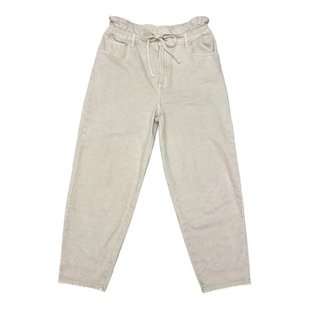 7 For All Mankind Paperbag Balloon Leg Jeans High Waisted Light Wash Size 27